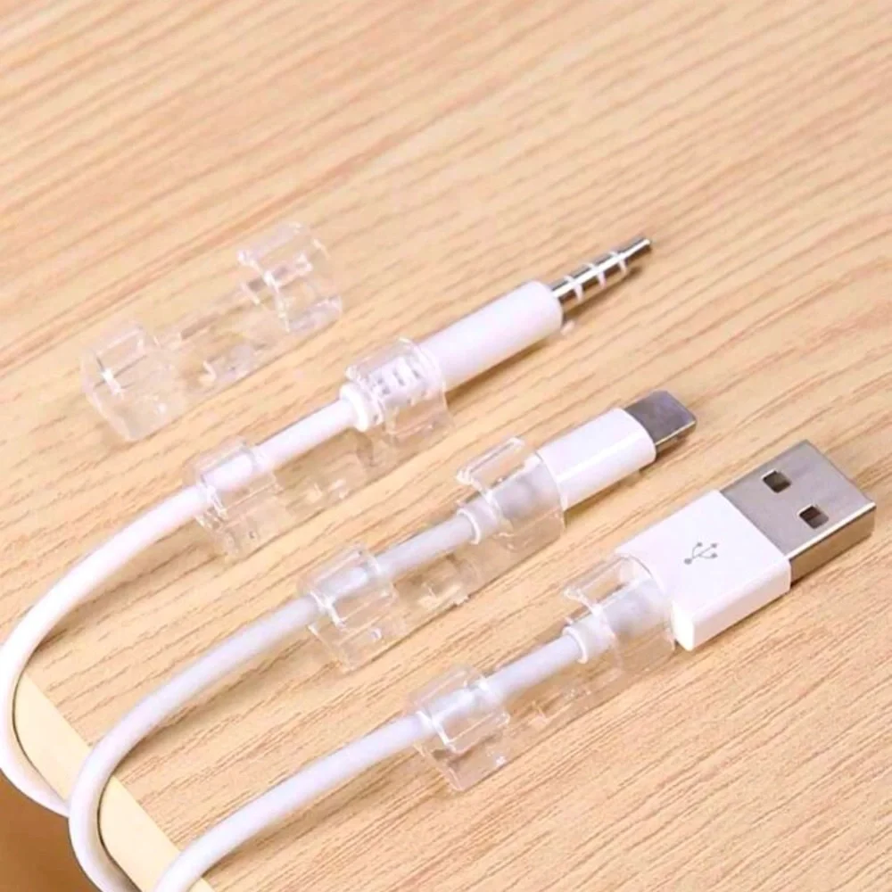 💎FREE💎 4 Pack Clear Adhesive Cable Management Clip Office Organizer Organization